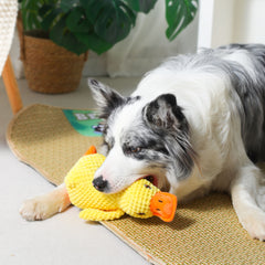 New yellow duck plush and vocal interactive training toy for pets