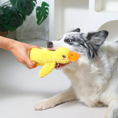 New yellow duck plush and vocal interactive training toy for pets