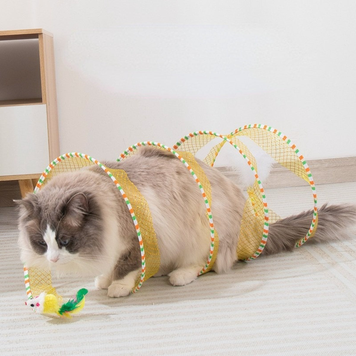 Cat toys cat tunnel cat teaser self-entertainment channel drilling ring foldable