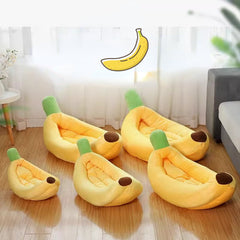 Removable and washable cartoon banana dog bed cat bed small dog four seasons available