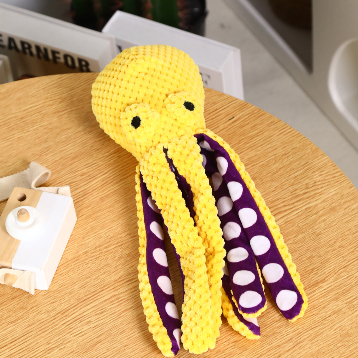 Pet dog bite-resistant teeth-cleaning octopus plush sound toy