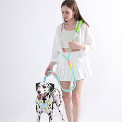 New pet dopamine color matching traction rope multifunctional adjustable crossbody P chain dog walking rope