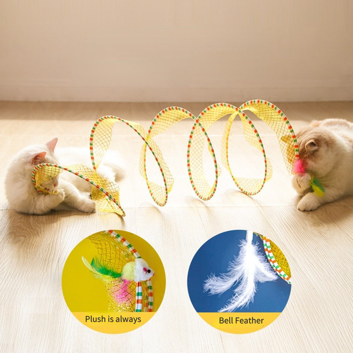 Cat toys cat tunnel cat teaser self-entertainment channel drilling ring foldable