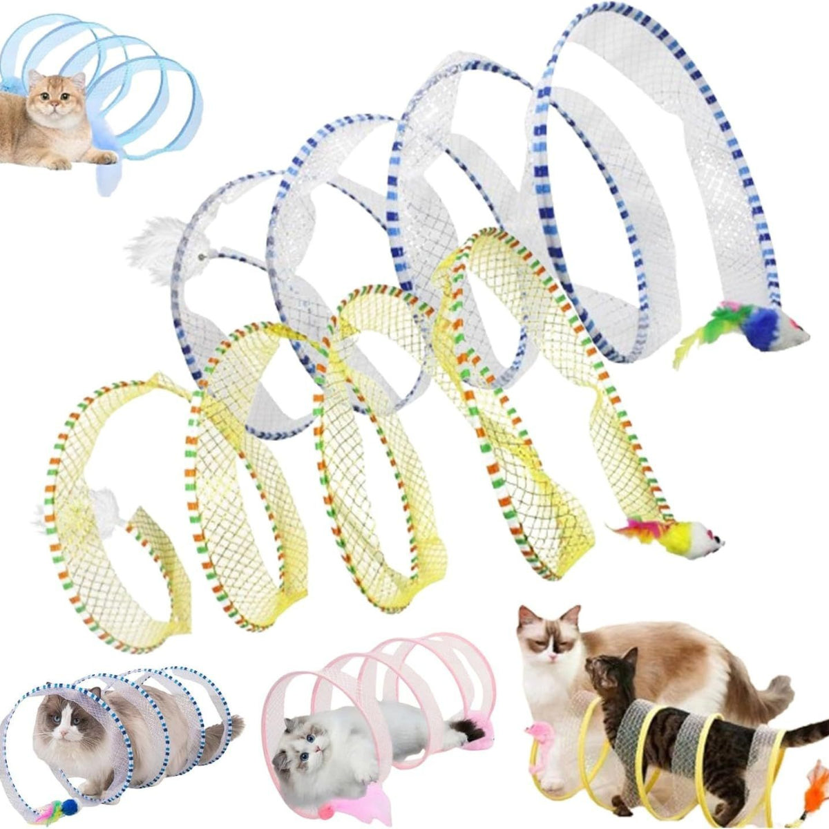 Cat toys cat tunnel cat teaser self-entertainment channel drilling ring foldable