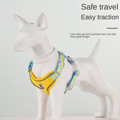 Pet dog harness leash anti-breakaway outdoor night reflective