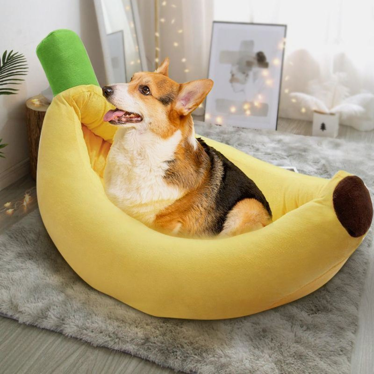 Removable and washable cartoon banana dog bed cat bed small dog four seasons available