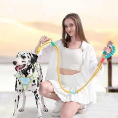 New pet dopamine color matching traction rope multifunctional adjustable crossbody P chain dog walking rope