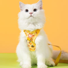 New cat traction rope cute little yellow duck anti-breakaway vest pet chest and back adjustable Set