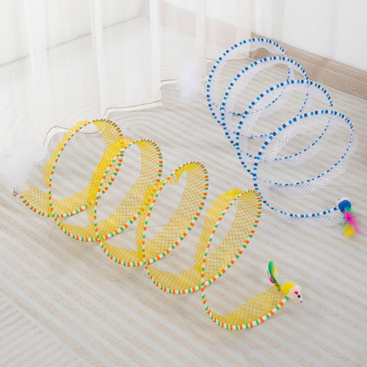 Cat toys cat tunnel cat teaser self-entertainment channel drilling ring foldable