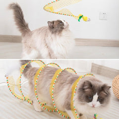 Cat toys cat tunnel cat teaser self-entertainment channel drilling ring foldable